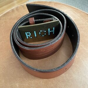 John Richmond Leather Belt Buckle